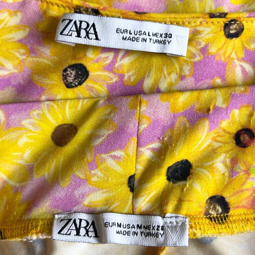 Zara Sunflower Biker Short Set - sz M/L - Picture 9 of 9